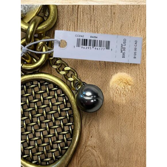 NWT Coach CCD42 Tennis Racket Bag Charm Key Ring - Picture 3 of 4